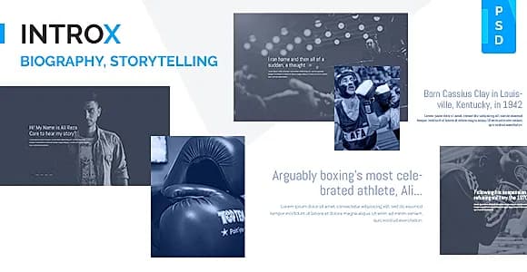 IntroX One Page Biography Psd Template