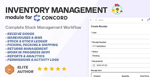 Inventory Management Module for Concord CRM