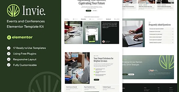 Invie - Invoicing Platform & SaaS Elementor Template Kit