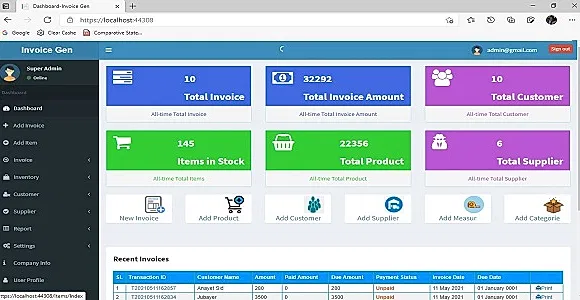 Invoice Generation and Management | ASP.NET Core | EF | MSSQL