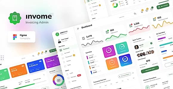 Invome - Invoicing Admin Dashboard Template Figma