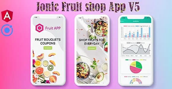 Ionic 5 Fruits UI Theme / Template / Firebase App(Android+Ios+Web)