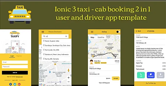 ionic 3 2 in 1 taxi cab booking user and driver app template