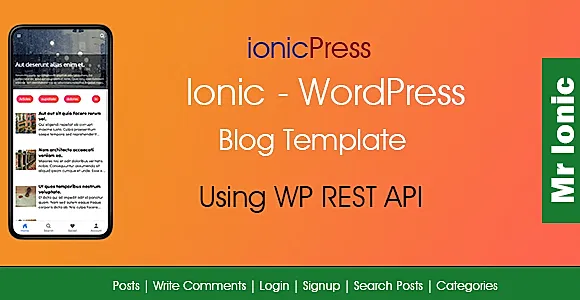 Ionic 6 WordPress Mobile App Template | AdMob Integrated | Capacitor | Angular