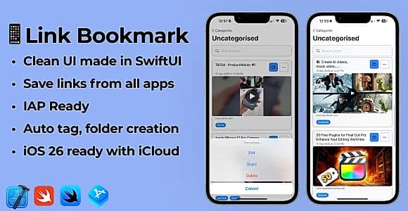 iOS 17 Swift Link Bookmark App | Link Saving App with IAP