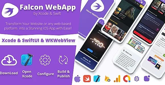 iOS WebView App Builder ( Website to App ) – SwiftUI, AdMob, Push, Chatbot, Firebase, and More!