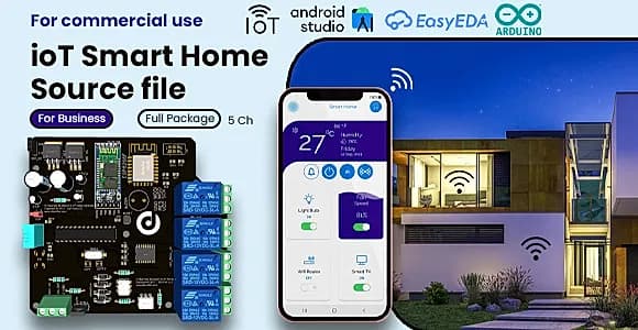 ioT Smart Home Automation Android App + Circuit + Gerber