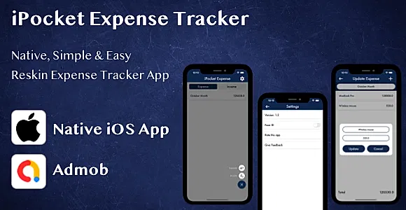 iPocket Expense Tracker (Swift, Admob - Full Application)