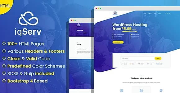 iqServ - Responsive Hosting company HTML Template