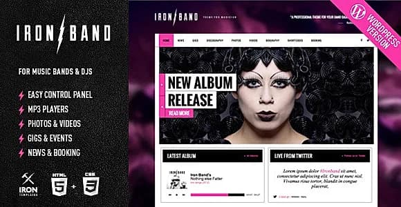 IronBand  Music Band & DJ Theme WordPress Theme