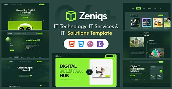 IT Services, IT Technology and IT Solutions Template | IT Solutions Website - Zeniqs