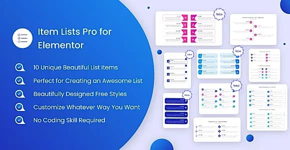 Item Lists Pro  for Elementor