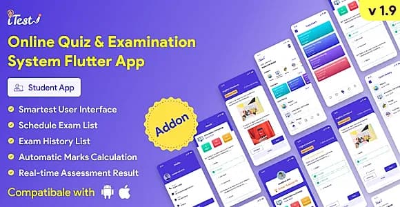 iTest - Online Quiz & Examination System Flutter Mobile App
