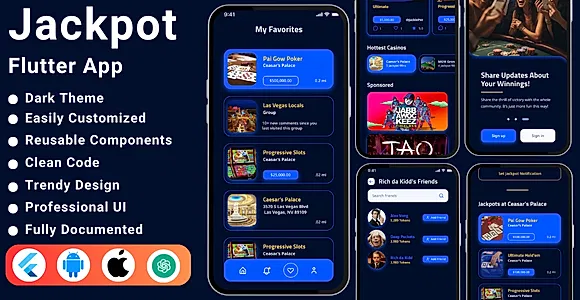 Jackpot App Flutter Template | Jackpot Lottery App | Jackpot Game App