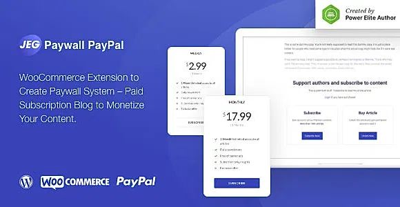 Jeg Paywall Paypal - WooCommerce Extension WordPress Plugin