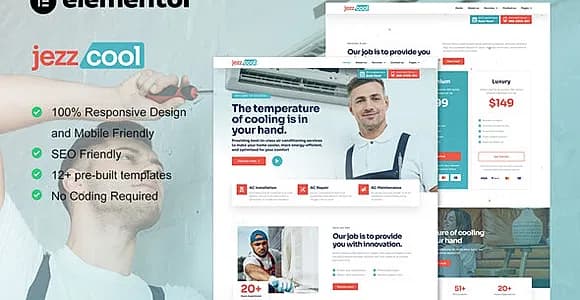 JezzCool - AC Repair Services Elementor Pro Template Kit