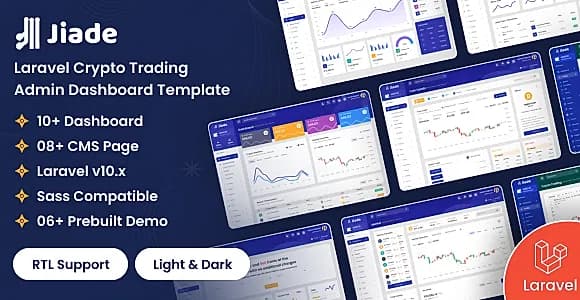 Jiade - Laravel Crypto Trading Admin Dashboard Template