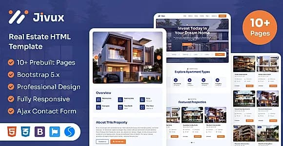 Jivux - Real Estate Property Listing HTML Template