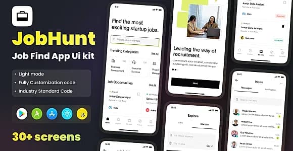 Jobhunt - Job Finder App React Native Expo Ui Kit
