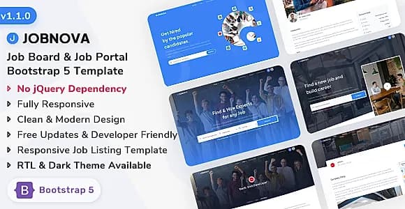 Jobnova - Job Listing, Job Board, Job Portal and Job Listing Bootstrap 5 Template