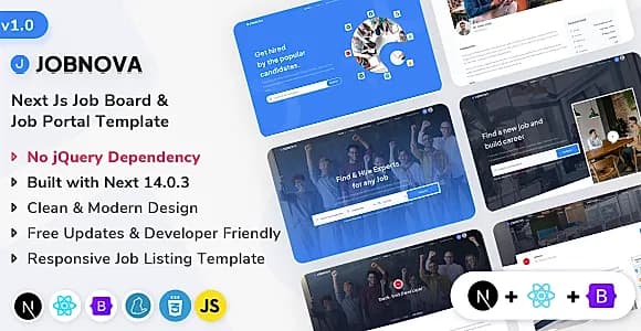 Jobnova - React Next.js Job Board, Job Portal and Job Listing Template
