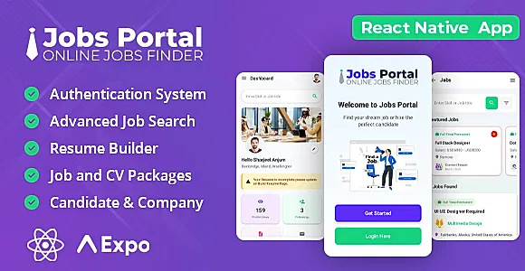 JobsPortal - React Native App For Candiates and Employers