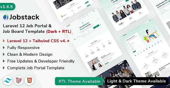 Jobstack - Laravel 12 Job Listing, Job Portal & Job Board Template