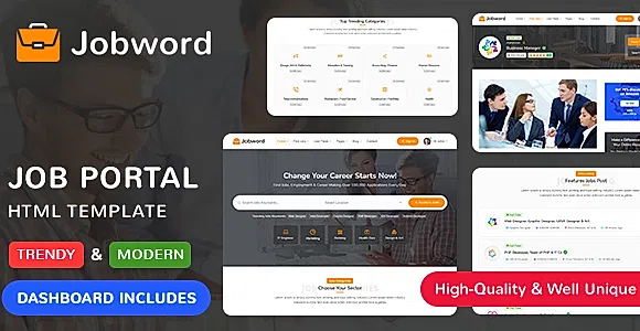 Jobword - Job Portal HTML Template (Employment, Naukri, Shine, Indeed, Job Posting, Job Provider)