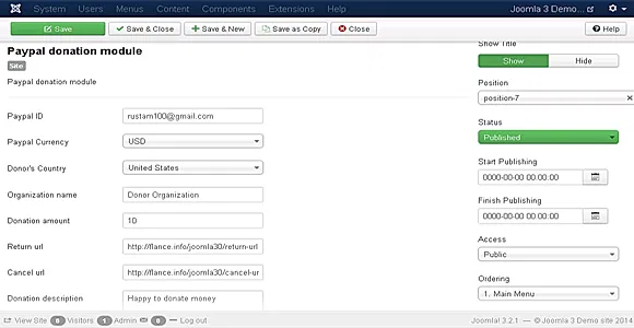 Joomla Paypal Donation Module