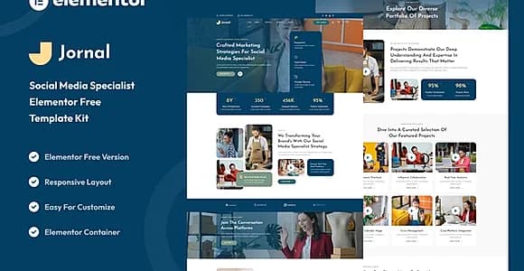 Jornal - Social Media Specialist Elementor Template Kit