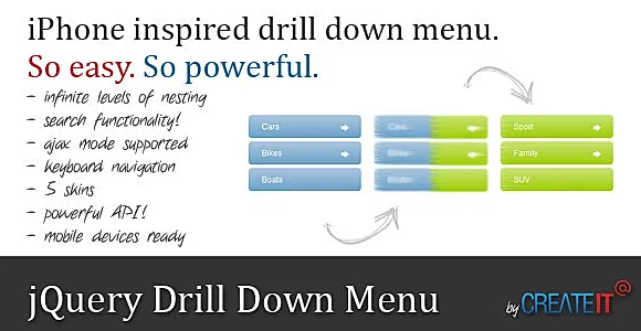 jQuery Drilldown Menu
