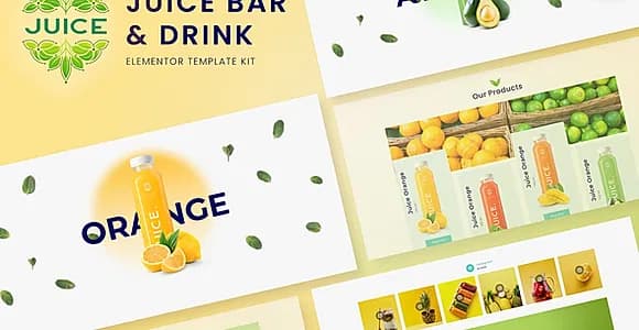 Juice Bar & Drink Elementor Template Kit
