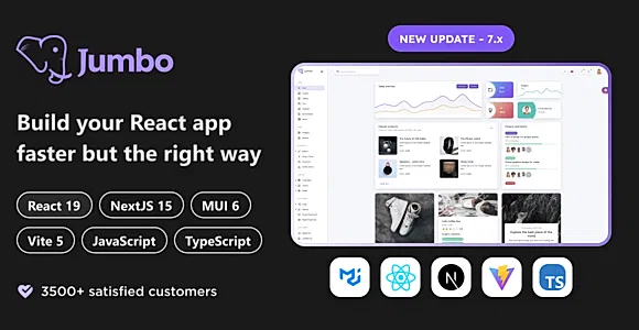 Jumbo - React Admin Template, React 19, MUI 6, NextJS 15, TS