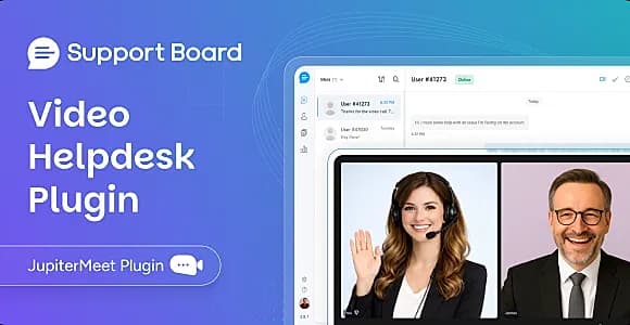 JupiterMeet Video Helpdesk Plugin for Support Board