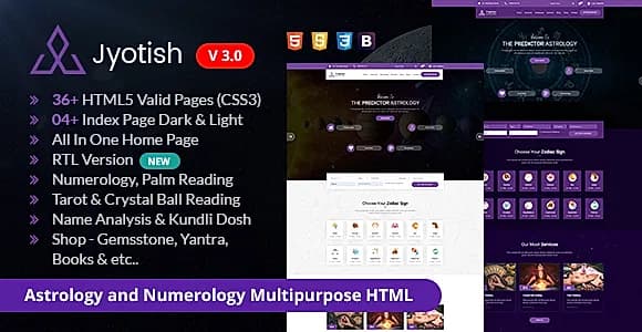 Jyotish - Astrology and Numerology HTML Template