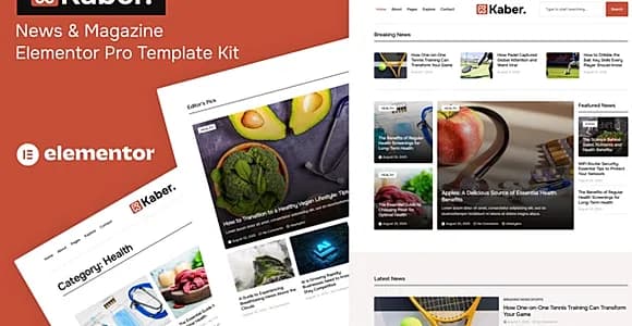 Kaber - News & Magazine Elementor Pro Template Kit