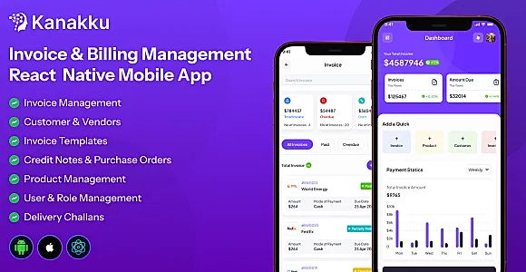 Kanakku - React Native Mobile App Addon