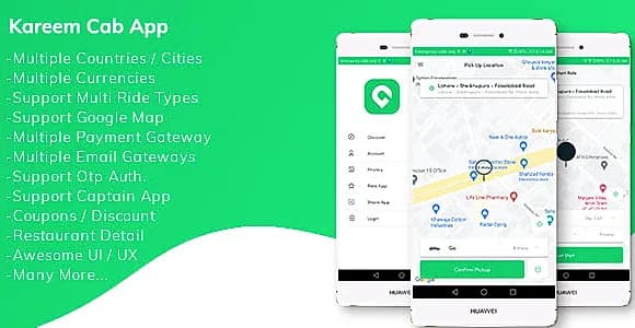 Kareem Taxi App - Cab Booking Solution + admin panel