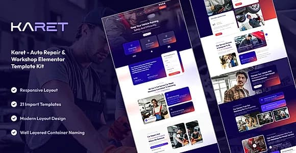 Karet - Auto Repair & Workshop Elementor Template Kit