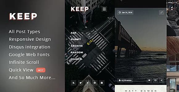 Keep - Responsive Fullscreen Grid Theme