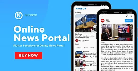 Khobor - Online News Portal Flutter App Template