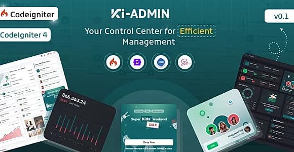 Ki-admin Codeigniter 4  Admin Dashboard Template