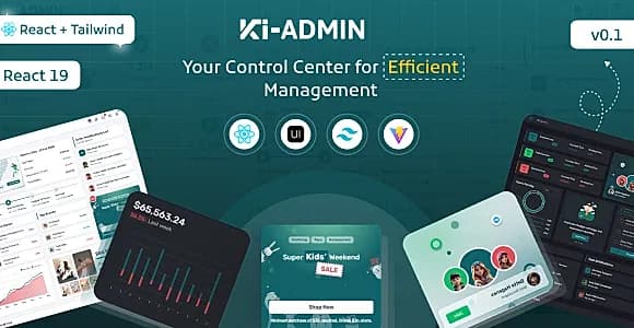 Ki-admin React + Tailwind + Typescript  Admin Dashboard Template