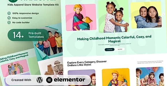 Kiddoria - Kids Apparel Store Elementor Template Kit