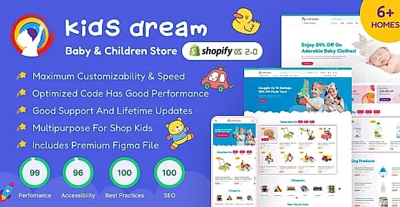 Kids Dream - Baby & Children Store Shopify OS 2.0 Theme