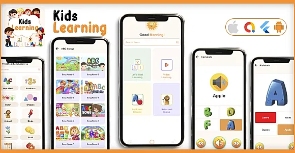Kids learning App - kids all in one learning flutter app -Flutter Android & iOS App -V2