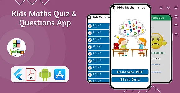 Kids Maths Quiz & Question builder App | Flutter & PDF Printing | Android & iOS