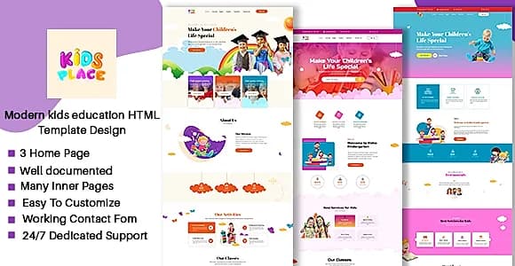 Kids Place - Kids Kindergarten & School HTML5 Template