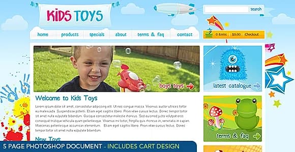 Kids Toys - PSD Template