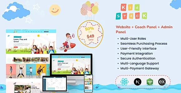 Kidstick – All-in-One Kids Event, Membership & Activity Management Platform (MERN)